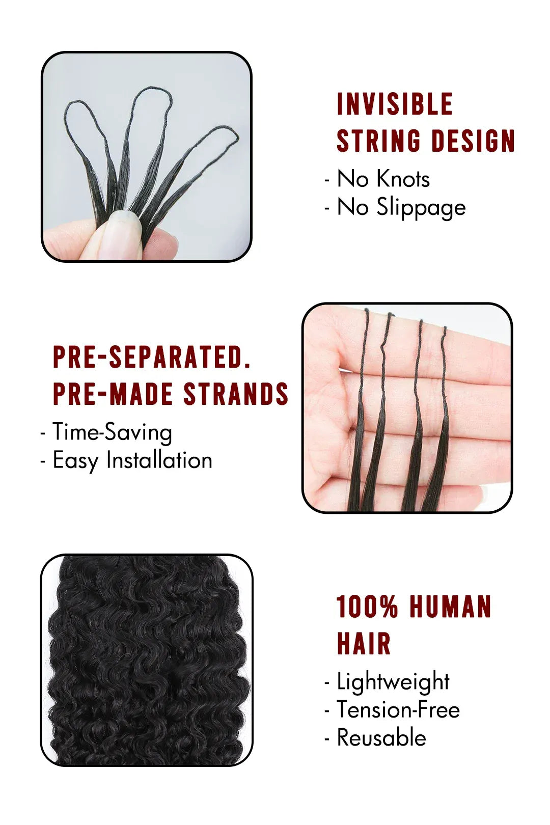 Burmese Curly Bulk Hair for Boho Braids | Human Hair Extensions